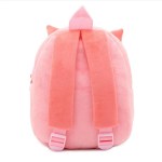 Pink plush backpack with straps and small ears