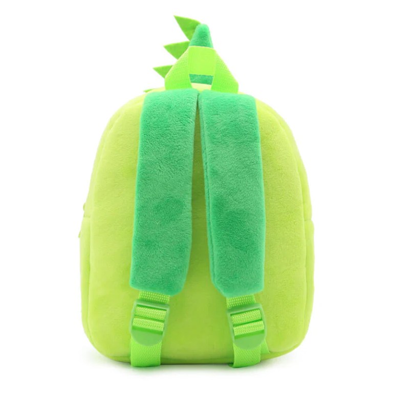 image 2 Green dinosaur plush backpack with padded straps