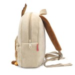 Beige plush children’s backpack with brown straps