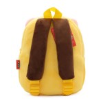 Yellow plush backpack with brown padded straps