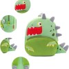 Green dinosaur kids backpack with spikes and tail