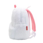 image 3 Fluffy white bunny backpack with pink straps