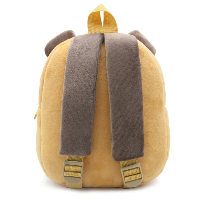 image 3 Plush bear-themed children’s backpack rear view