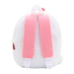 image 4 White plush backpack with pink shoulder straps