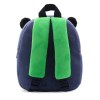 Plush navy kids backpack with green straps