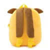 Yellow plush dog backpack with brown straps
