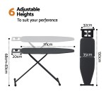 artiss ironing board with iron rest with 3 layers extra thick cover easy storage