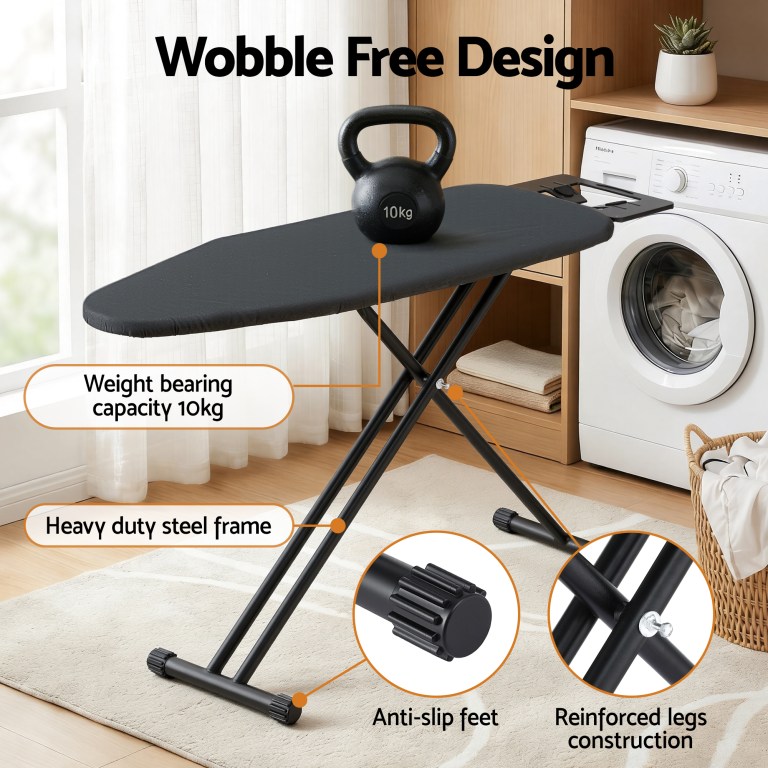 artiss ironing board with iron rest with 3 layers extra thick cover easy storage