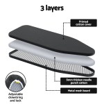 artiss ironing board with iron rest with 3 layers extra thick cover easy storage