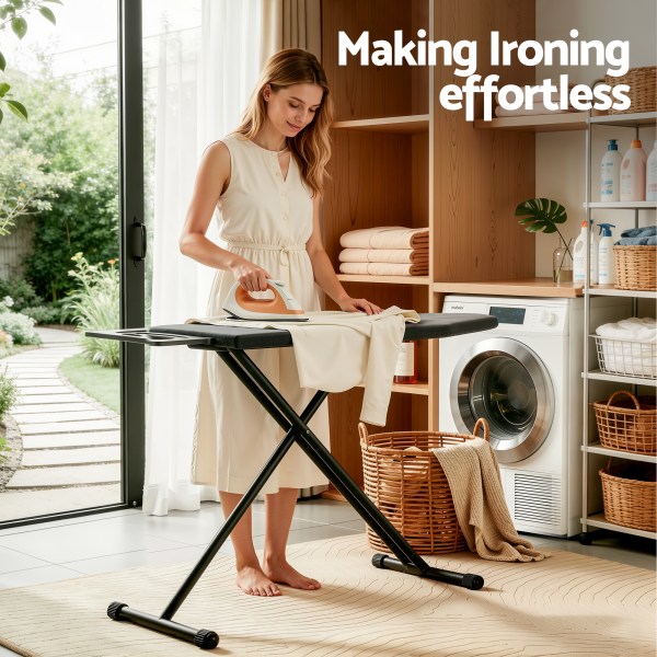 artiss ironing board with iron rest with 3 layers extra thick cover easy storage