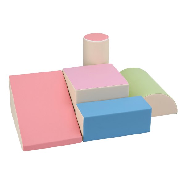keezi kids climbing blocks 5 piece foam toddler playset soft indoor climbing toy rocker