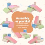 keezi kids climbing blocks 5 piece foam toddler playset soft indoor climbing toy rocker