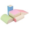 keezi kids climbing blocks 5 piece foam toddler playset soft indoor climbing toy rocker