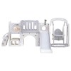 keezi kids slide swing set basketball hoop ring football outdoor toys 132cm grey