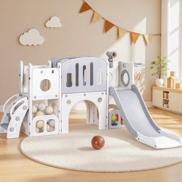 keezi kids slide swing set ball hoop rings football outdoor toys keezi kids slide swing set ball hoop rings football outdoor toys