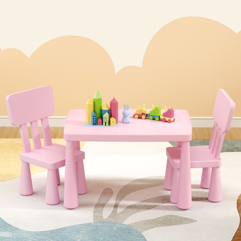 1 keezi kids table and 2 chairs set pink 1 keezi kids table and 2 chairs set pink