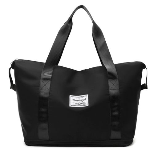 large capactiy diaper bags for baby mommy bag waterproof maternity bag for baby things expandable size.jpg Black nylon tote bag with shoulder straps