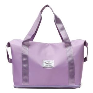 Lavender tote bag with wide shoulder straps