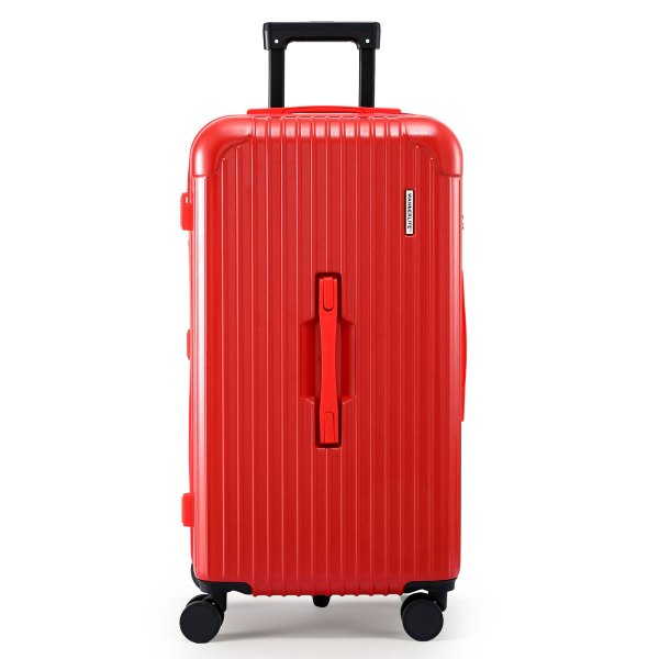 wanderlite 28 trunk luggage suitcase travel 5 wheels type c port tsa red"