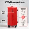 wanderlite 28 trunk luggage suitcase travel 5 wheels type c port tsa red"