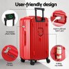 wanderlite 28 trunk luggage suitcase travel 5 wheels type c port tsa red"