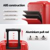 wanderlite 28 trunk luggage suitcase travel 5 wheels type c port tsa red"