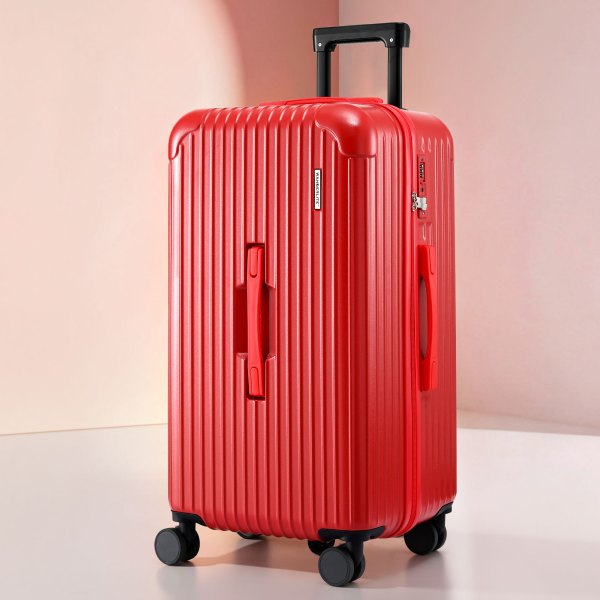 wanderlite 28 trunk luggage suitcase travel 5 wheels type c port tsa red"