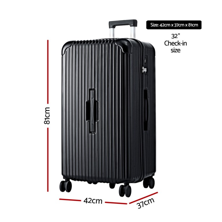 wanderlite 32 trunk luggage suitcase travel 5 wheels type c port tsa black" wanderlite 32 trunk luggage suitcase travel 5 wheels type c port tsa black"