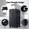 wanderlite 32 trunk luggage suitcase travel 5 wheels type c port tsa black"