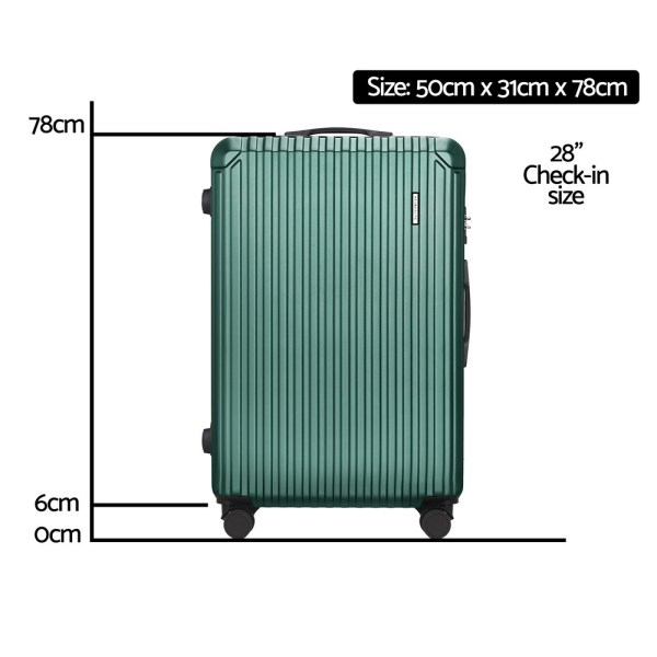 wanderlite 28'' luggage travel suitcase set tsa carry on hard case green wanderlite 28'' luggage travel suitcase set tsa carry on hard case green