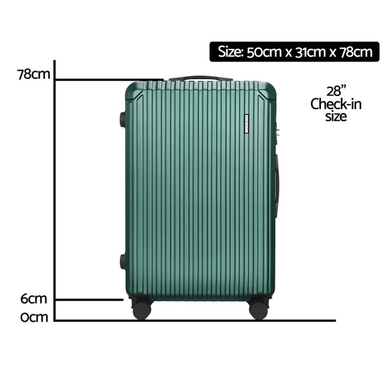 wanderlite 28'' luggage travel suitcase set tsa carry on hard case green wanderlite 28'' luggage travel suitcase set tsa carry on hard case green