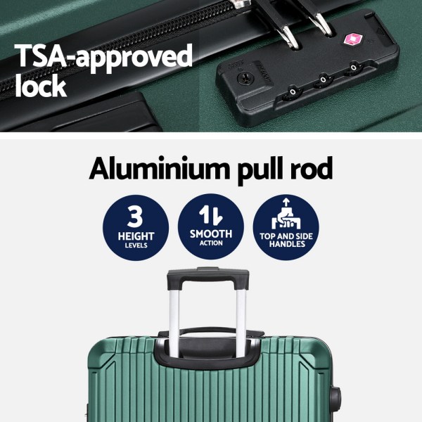 wanderlite 28'' luggage travel suitcase set tsa carry on hard case green wanderlite 28'' luggage travel suitcase set tsa carry on hard case green