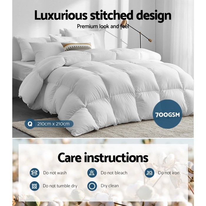 giselle bedding 700gsm duck down feather quilt queen