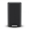 cefito kitchen trash can 40l pedal bins rubbish bin steel with soft close lid, removable inner bucket, rectangular garbage can recycling bin, black
