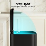 cefito kitchen trash can 40l pedal bins rubbish bin steel with soft close lid, removable inner bucket, rectangular garbage can recycling bin, black cefito kitchen trash can 40l pedal bins rubbish bin steel with soft close lid, removable inner bucket, rectangular garbage can recycling bin, black