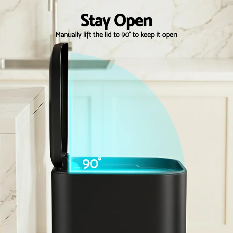 cefito kitchen trash can 40l pedal bins rubbish bin steel with soft close lid, removable inner bucket, rectangular garbage can recycling bin, black cefito kitchen trash can 40l pedal bins rubbish bin steel with soft close lid, removable inner bucket, rectangular garbage can recycling bin, black