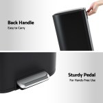 cefito kitchen trash can 40l pedal bins rubbish bin steel with soft close lid, removable inner bucket, rectangular garbage can recycling bin, black cefito kitchen trash can 40l pedal bins rubbish bin steel with soft close lid, removable inner bucket, rectangular garbage can recycling bin, black