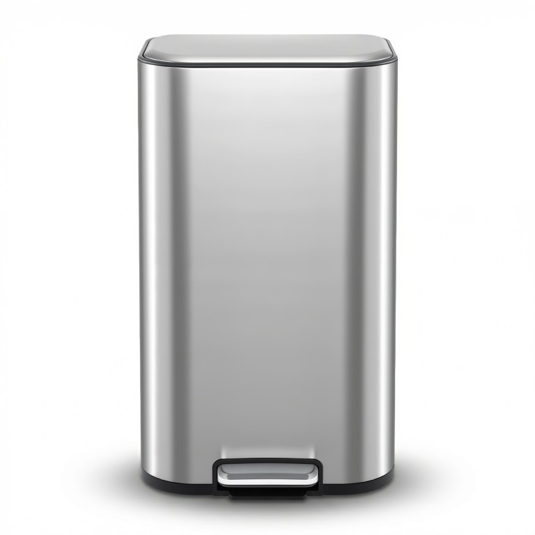 cefito kitchen trash can 40l pedal bins rubbish bin steel with soft close lid, removable inner bucket, rectangular garbage can recycling bin, silver