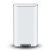 cefito kitchen trash can 40l pedal bins rubbish bin steel with soft close lid, removable inner bucket, rectangular garbage can recycling bin, white cefito kitchen trash can 40l pedal bins rubbish bin steel with soft close lid, removable inner bucket, rectangular garbage can recycling bin, white