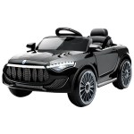 rigo kids electric ride on car toys cars horn music remote control 12v black