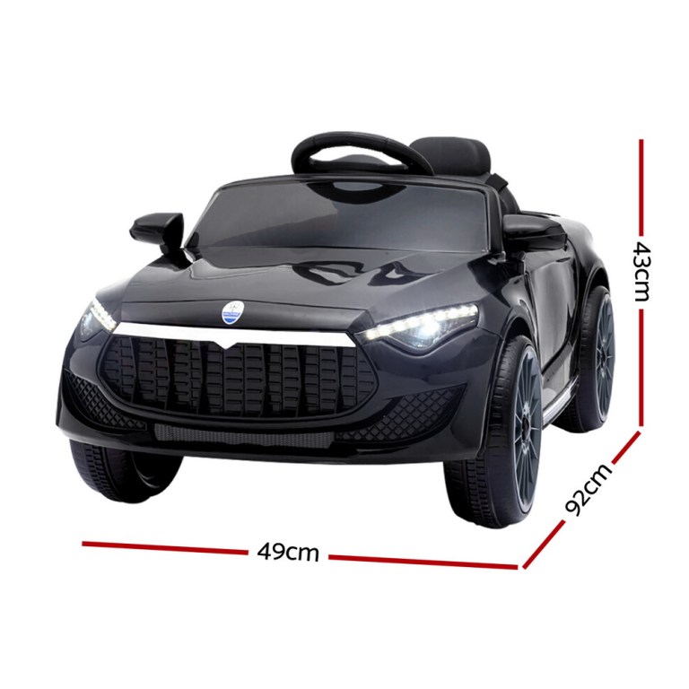 rigo kids electric ride on car toys cars horn music remote control 12v black
