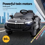 rigo kids electric ride on car toys cars horn music remote control 12v black