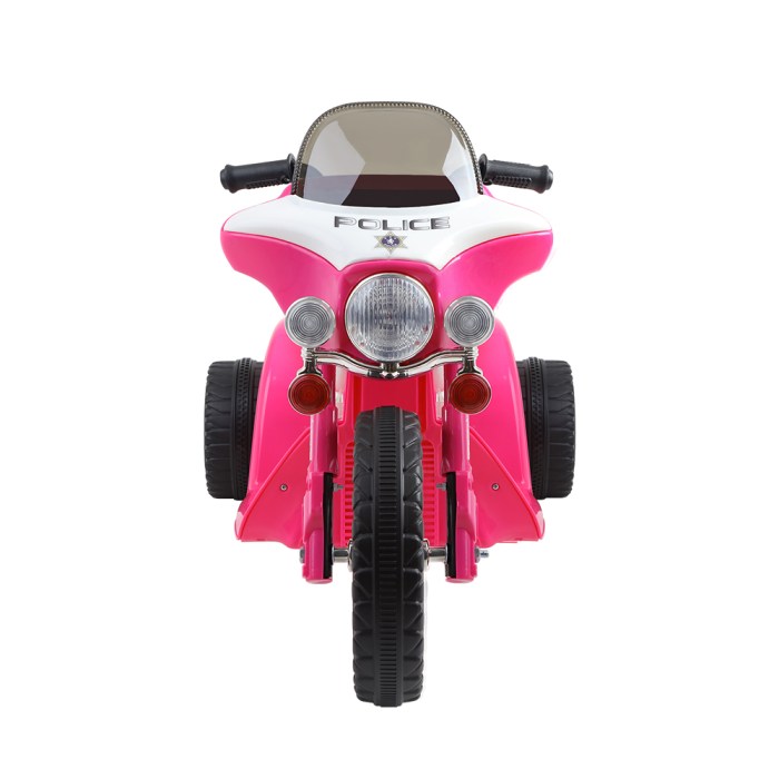 rigo kids electric ride on patrol police car harley inspired 6v pink