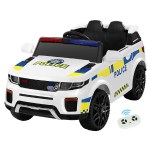 rigo kids electric ride on patrol police car horn music remote white