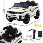rigo kids electric ride on patrol police car horn music remote white