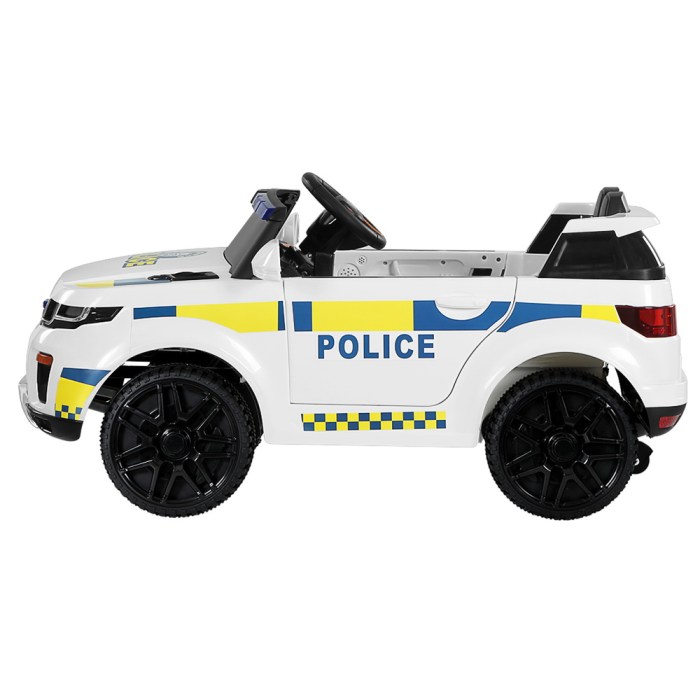 rigo kids electric ride on patrol police car horn music remote white
