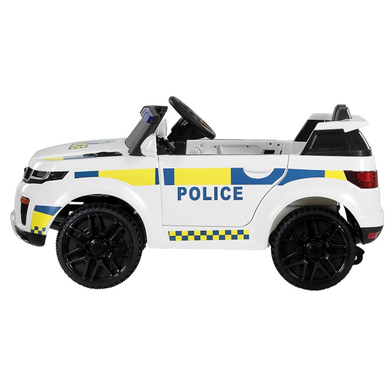rigo kids electric ride on patrol police car horn music remote white