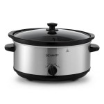 devanti 6.5l slow cooker electric multi cooker with 3 heat settings and keep warm function