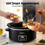 devanti 5.6l slow cooker electric multi cooker with 3 heat settings and keep warm function