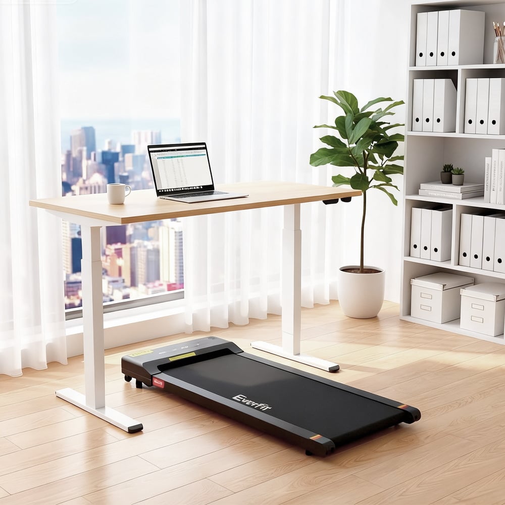 artiss electric treadmill with 140cm automatic standing desk walking pad 400mm